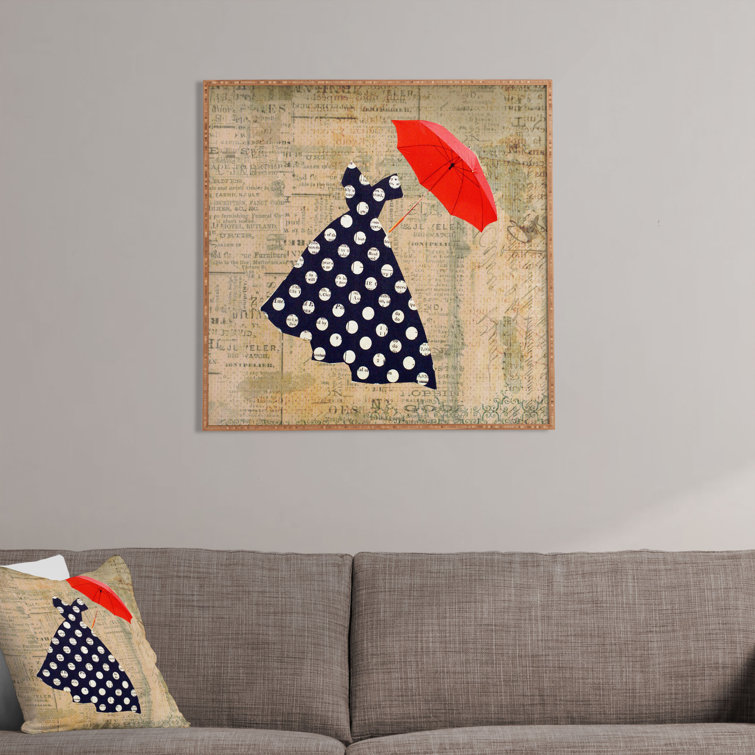 Deny Designs Red Umbrella Framed Print Wayfair